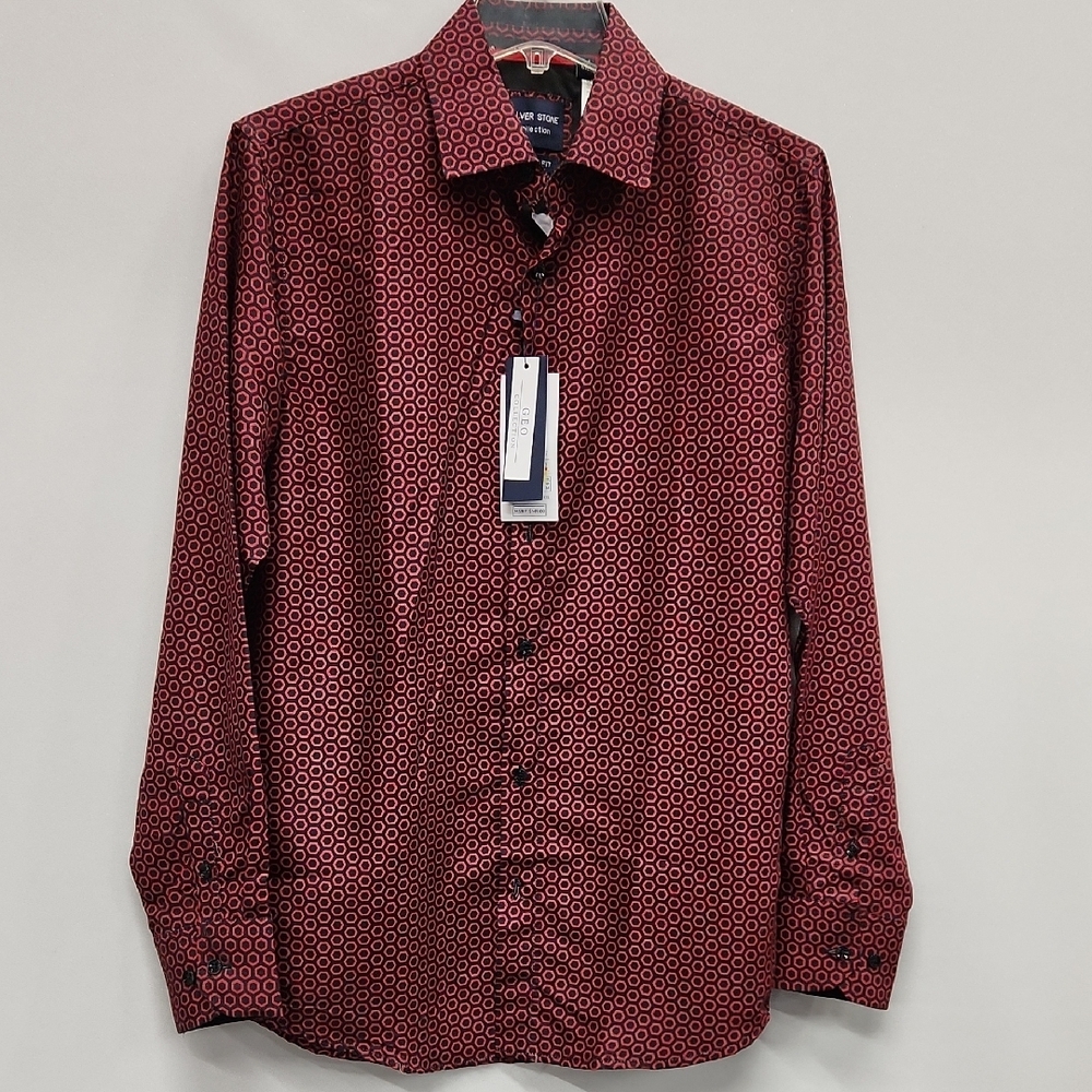 Men's Red Patterned Shirt